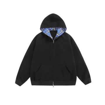 Chequered Line Zip Hoodie