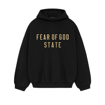 Fear of God Essentials FW24 Black Yellow State Hoodie