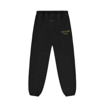 Fear of God Essentials FW24 Black Yellow State Lange Broek